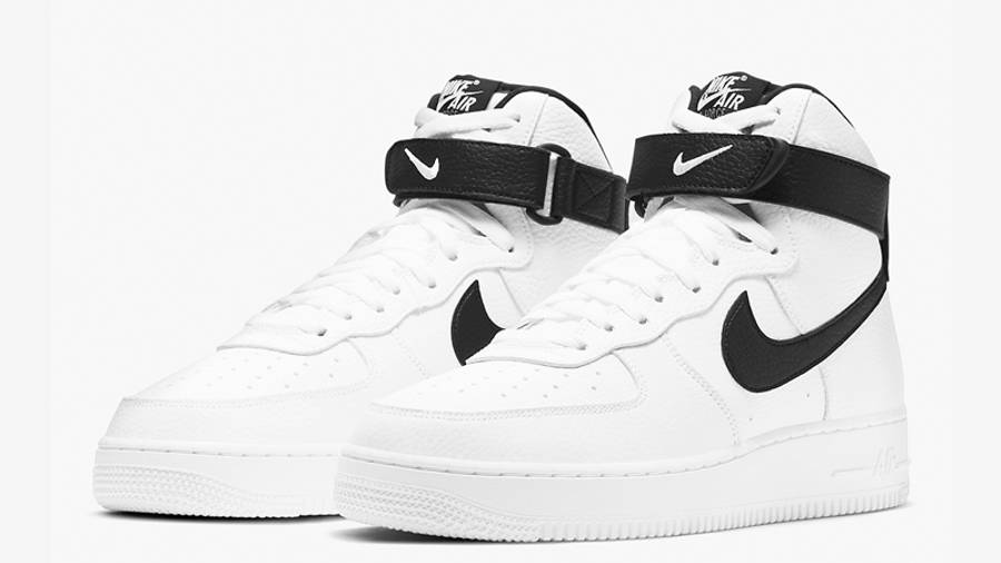 black and white air force ones high