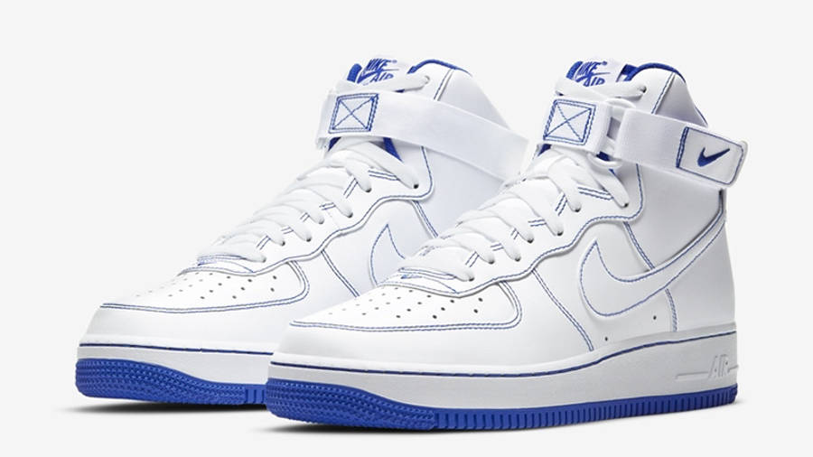 nike air force 1 high top blue and white