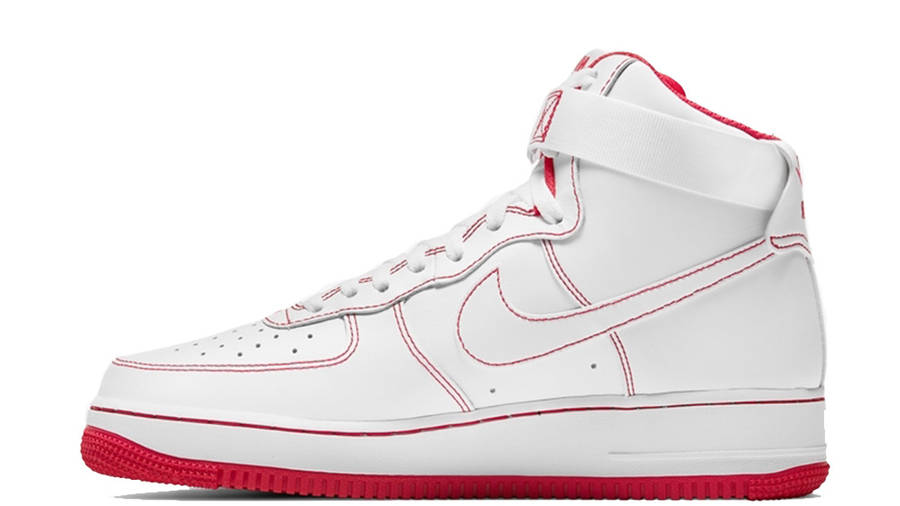 nike air force 1 high top white and red