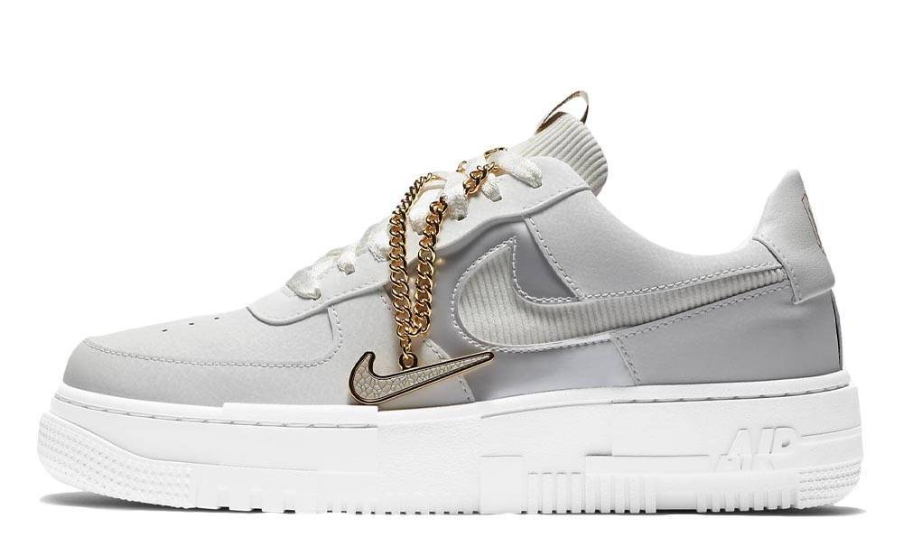 grey and gold air force ones