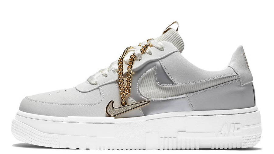 nike air force grey gold