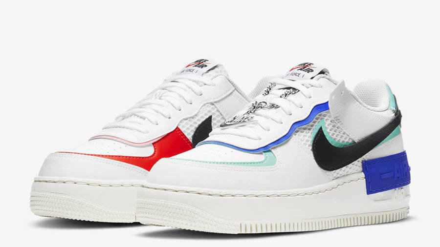 Nike Air Force 1 Shadow White Chile Red Sunset Pulse