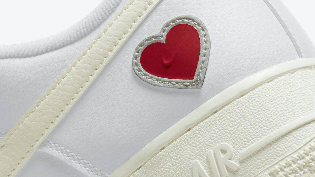 Nike Air Force 1 Valentine’s Day White Sail heel