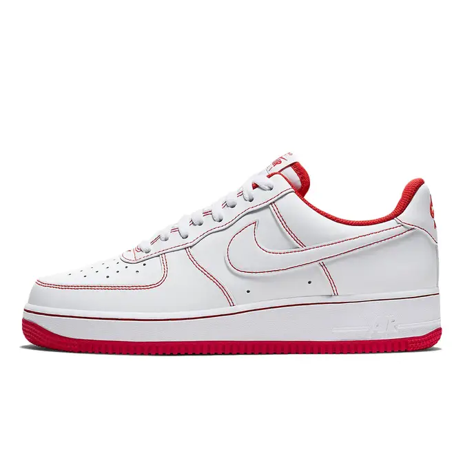 Nike Air Force 1 White University Red Stitch | Where To Buy | CV1724 ...