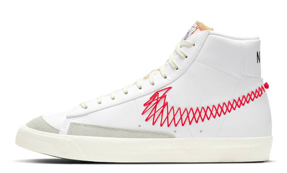 Nike Blazer Mid 77 Stitch White Bright Crimson
