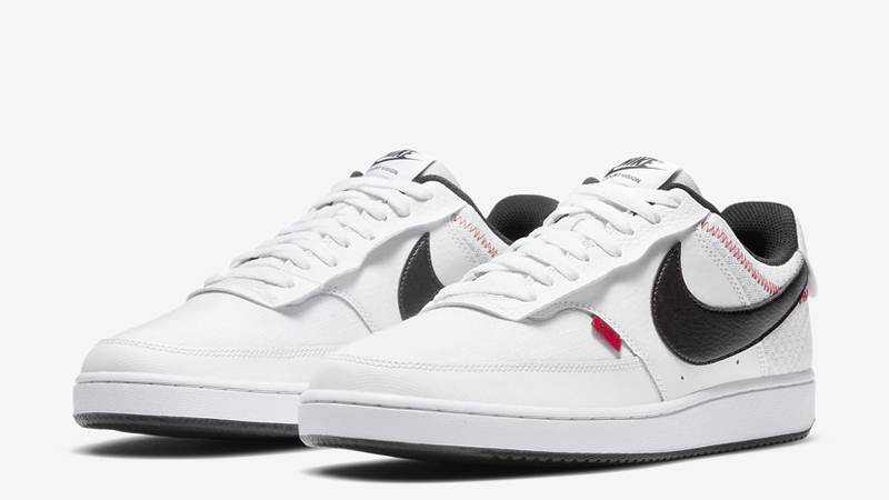 Nike Court Vision Low Premium White Black Front