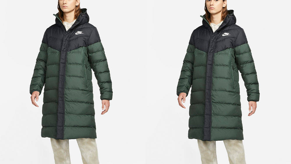Nike Longline Puffer Coat Green