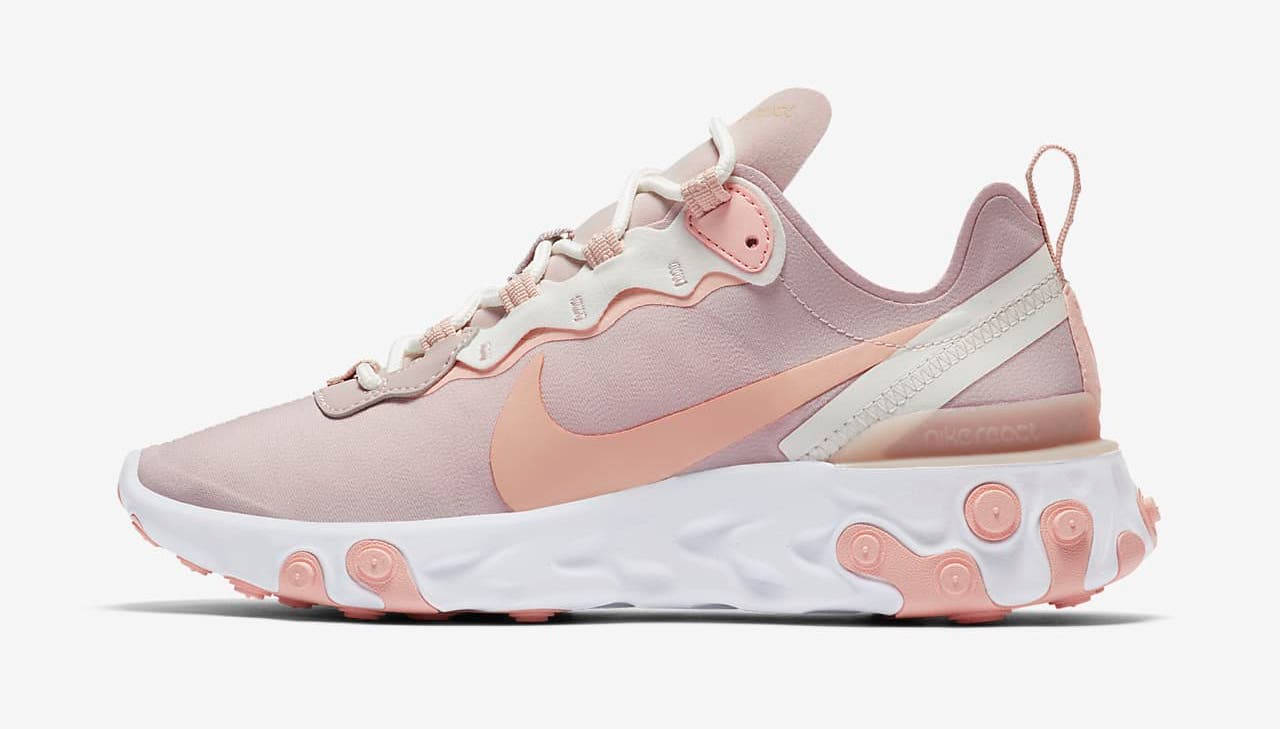 Nike react element 55 pink white