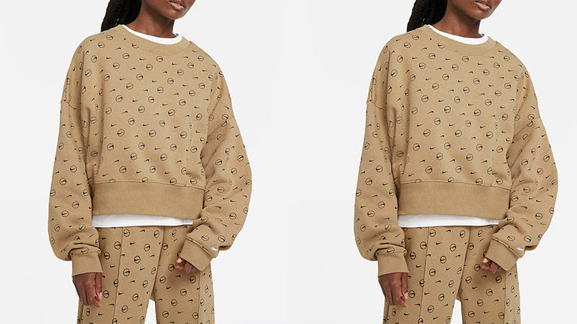 Nike Sportswear Sweatshirt Logo Print Tan