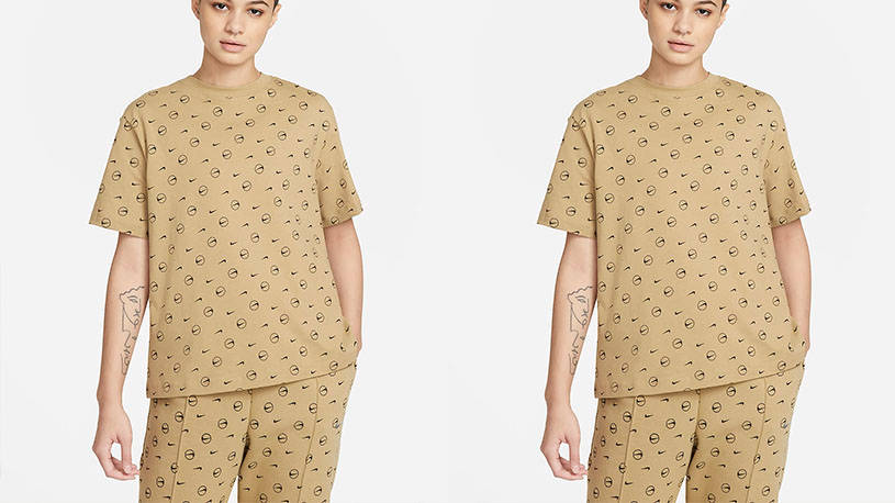 Nike Sportswear T-Shirt Logo Print Tan