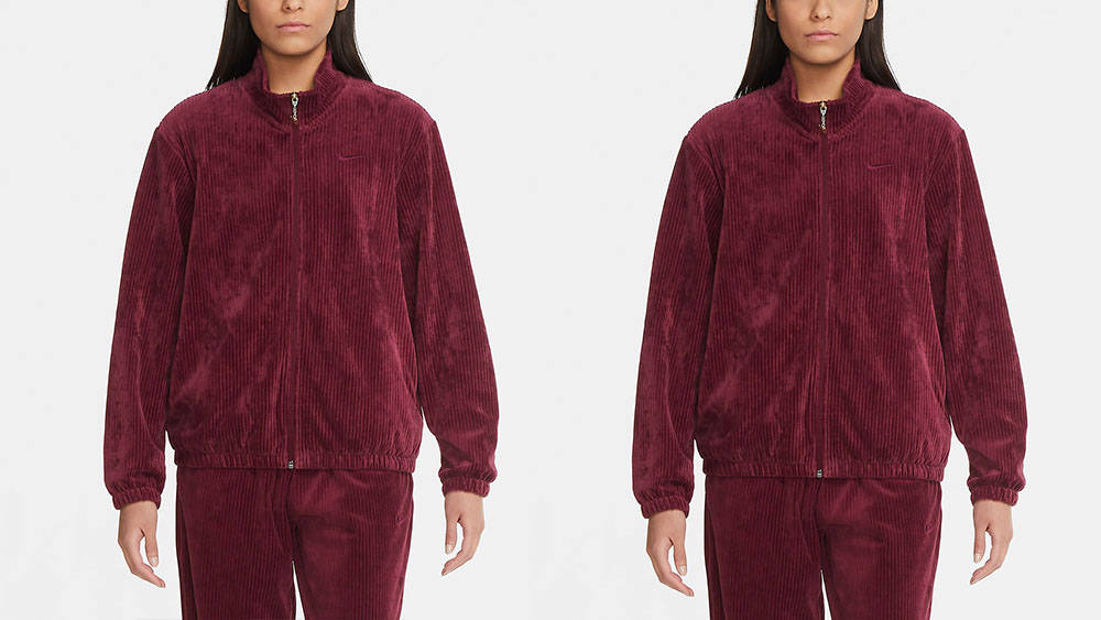 Nike velour hoodie burgundy