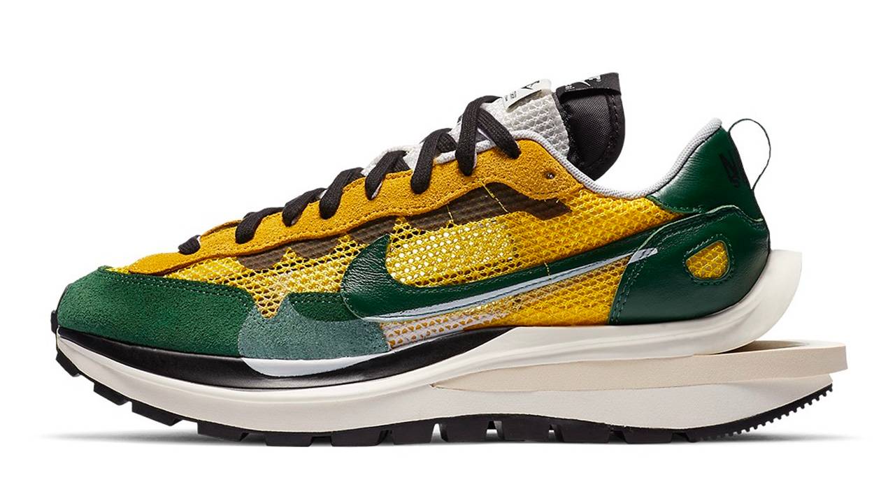 Release Reminder: Don't Miss the sacai x Nike VaporWaffle "Tour Yellow" & "Villain Red"!