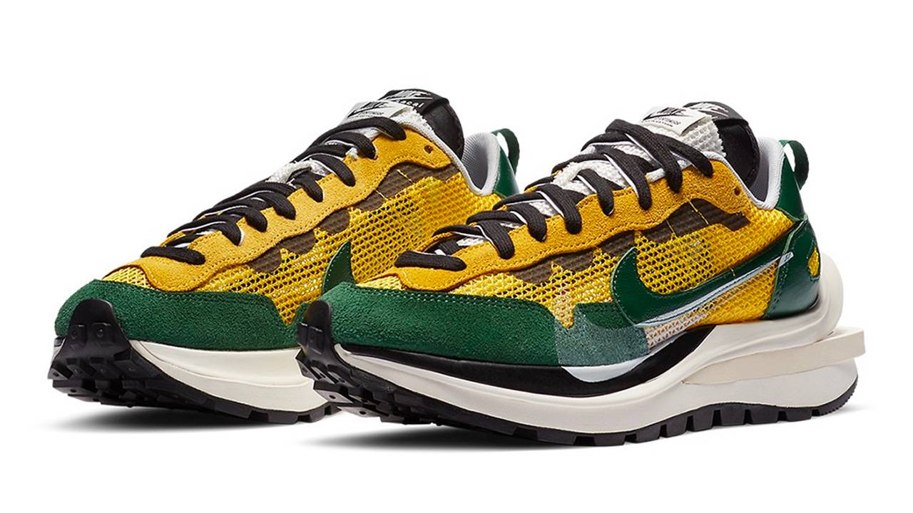 Release Reminder: Don't Miss the sacai x Nike VaporWaffle "Tour Yellow" & "Villain Red"!
