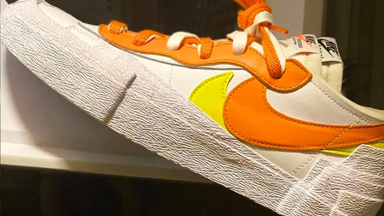 Up Close With the sacai x Nike Blazer Low "Magma Orange"
