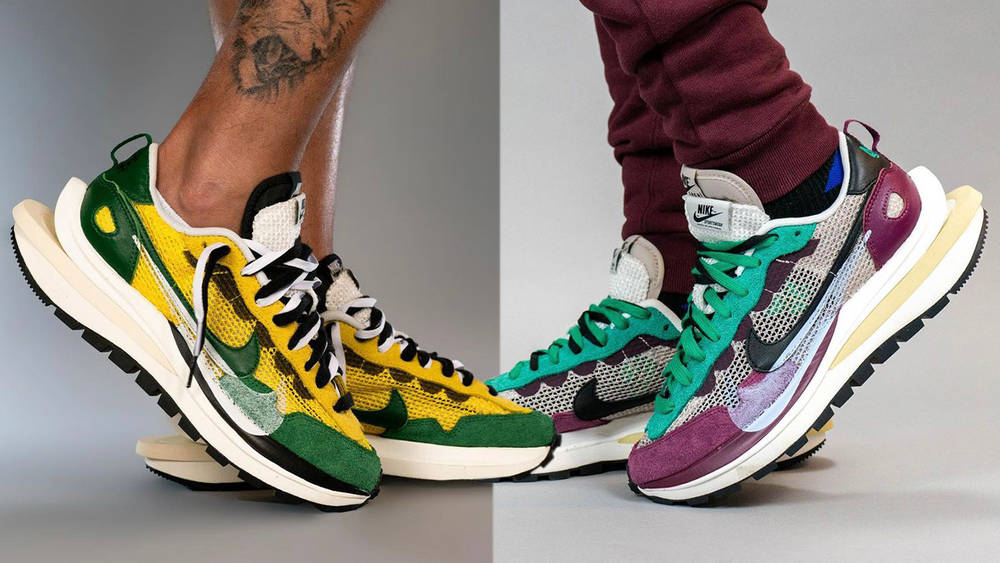 Image via yankeekicks The sacai x Nike VaporWaffle "Tour Yellow" & "Villain Red" Are This Week's Hottest Releases!