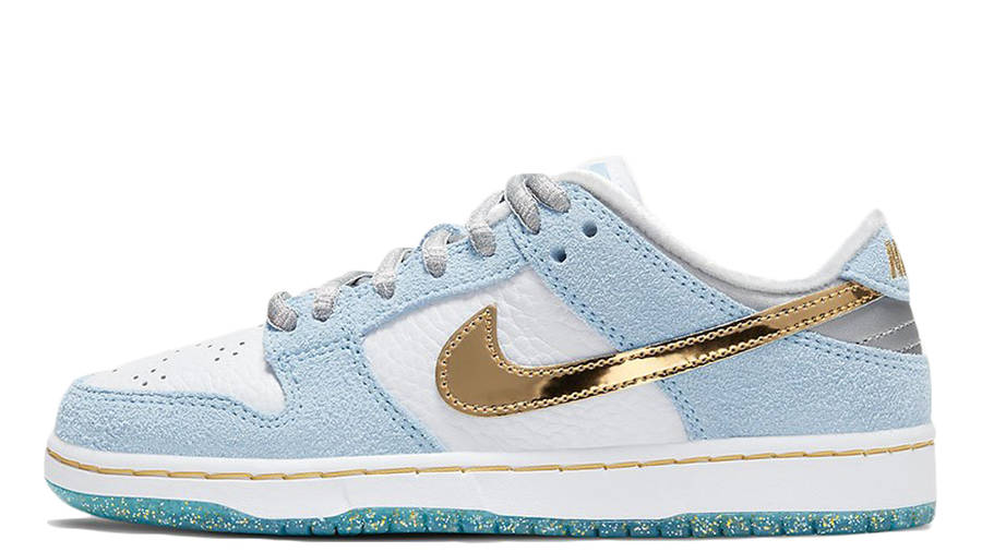 nike dunk low blue gold