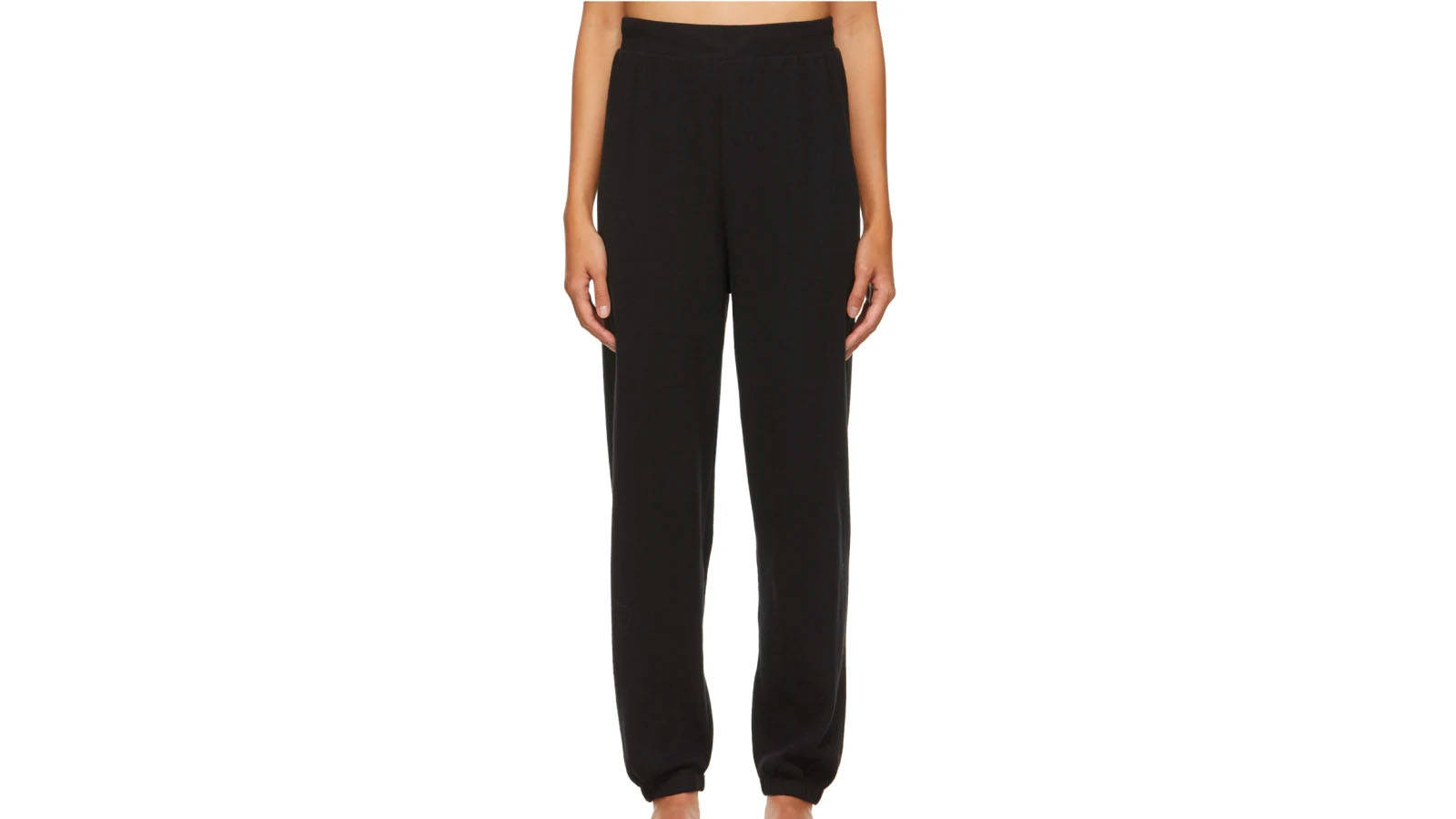 Skims black waffle lounge pants