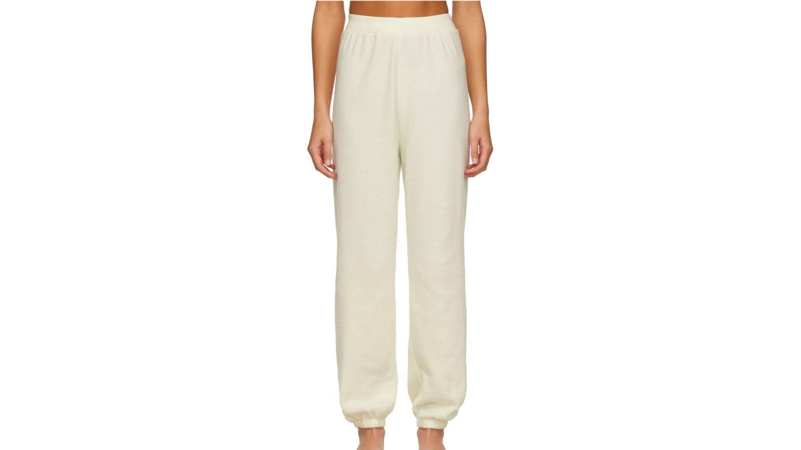Skims off white waffle lounge pants