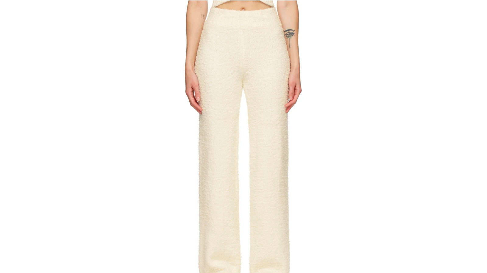 skims white knit cosy lounge pants