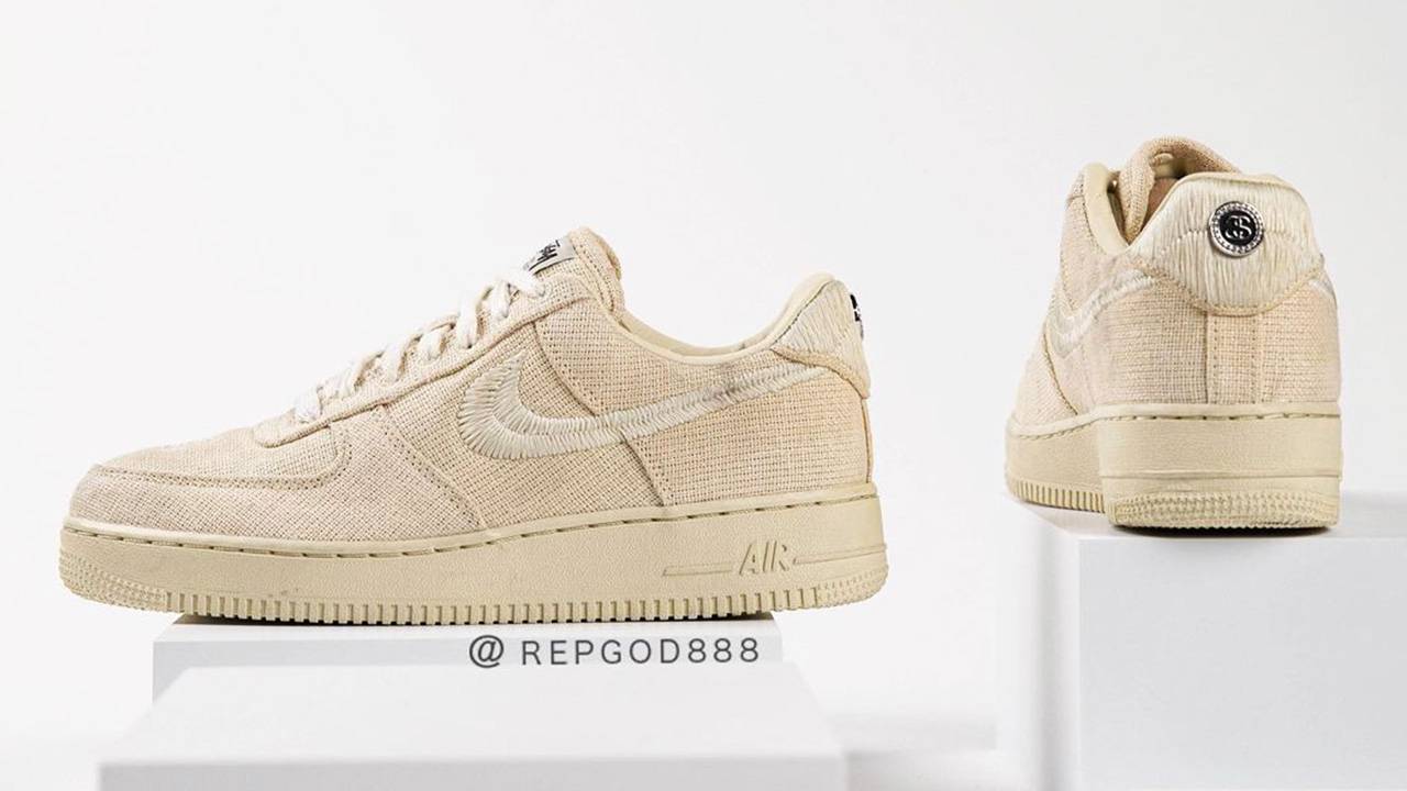 The Stüssy x Nike Air Force 1 "Black" & "Fossil Stone" Get Release Dates!