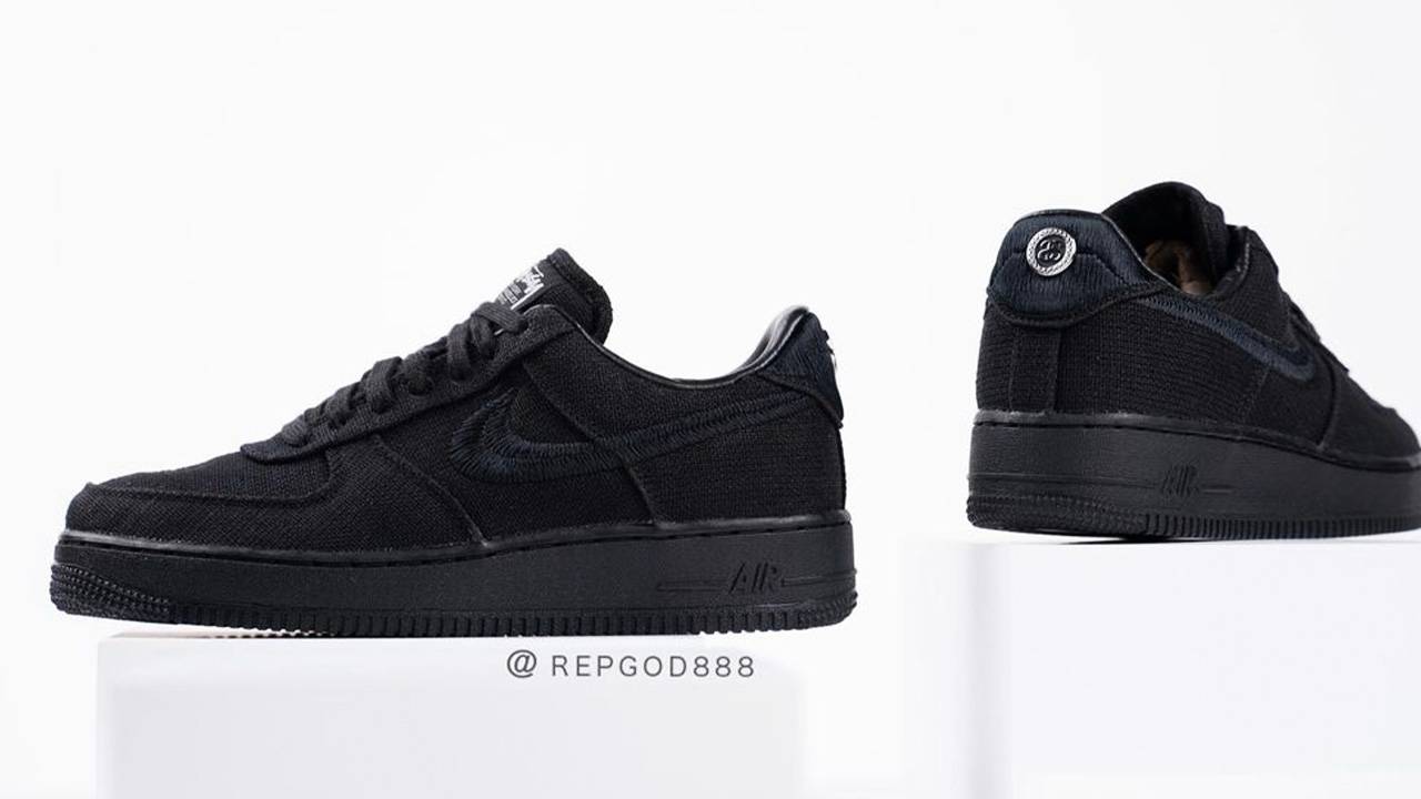 The Stüssy x Nike Air Force 1 "Black" & "Fossil Stone" Get Release Dates!
