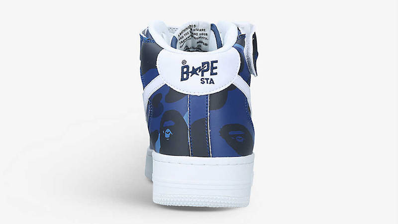 A BATHING APE Bape Sta Mid Camouflage Print Navy Back