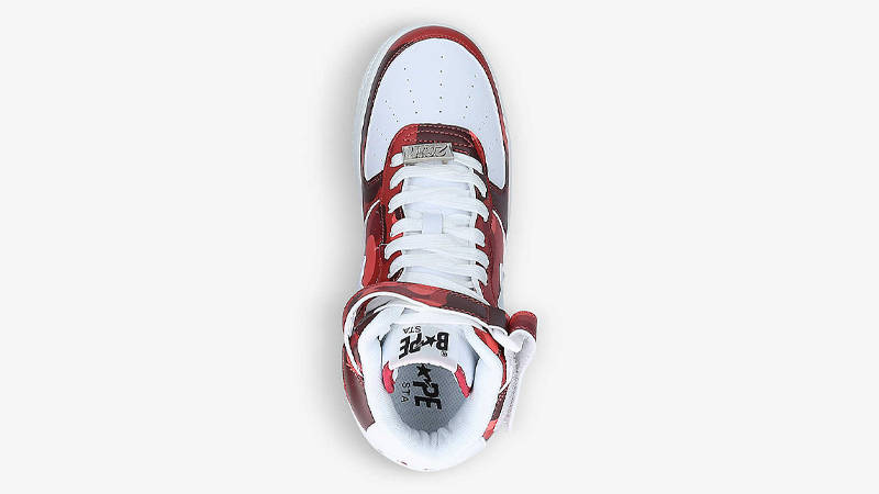A BATHING APE BAPESTA Mid Camouflage Print Red Middle
