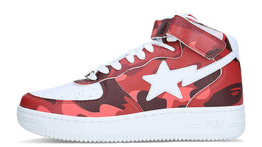 A BATHING APE BAPESTA Mid Camouflage Print Red