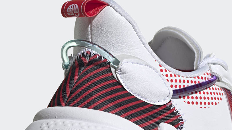 adidas Ozweego Chinese New Year Cloud White Red Closeup