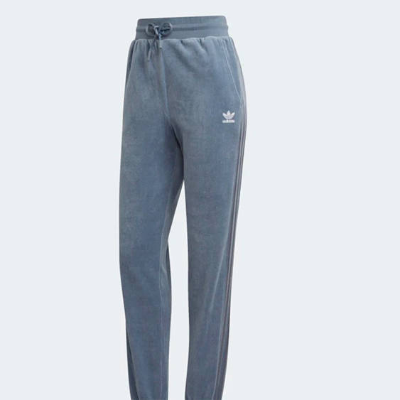 adidas velour sweatpants blue