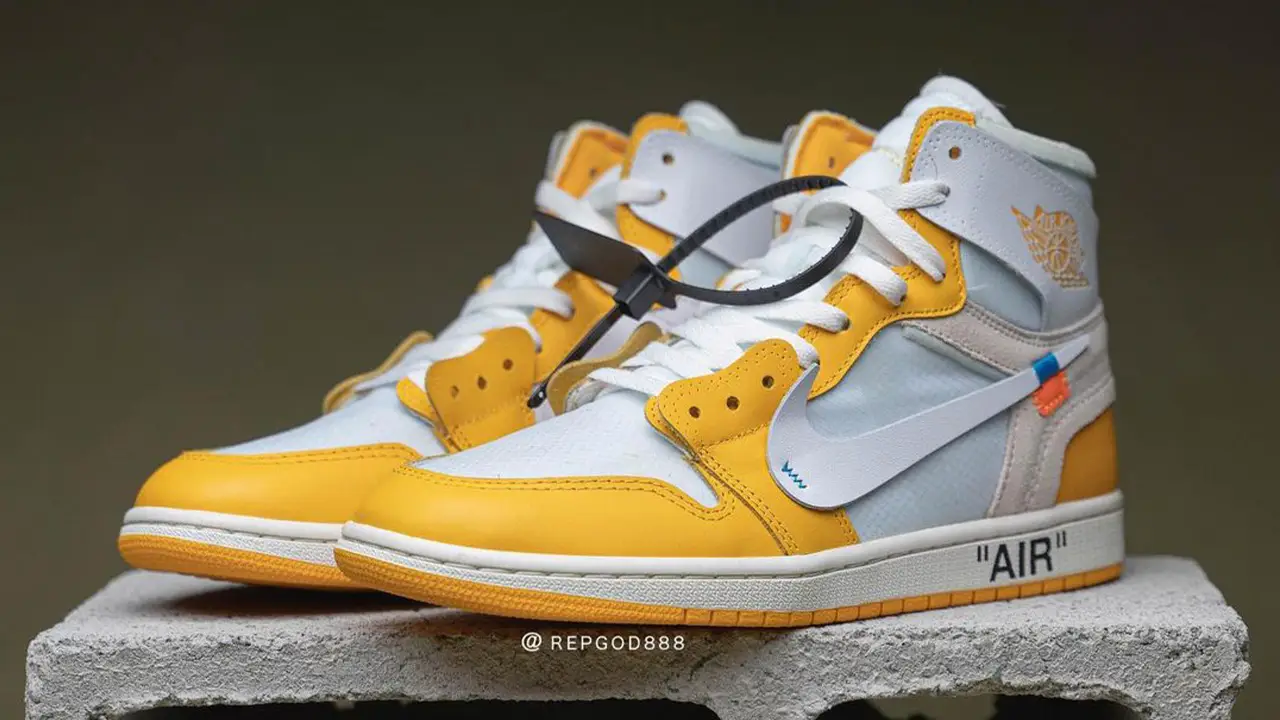 White yellow sales jordan 1