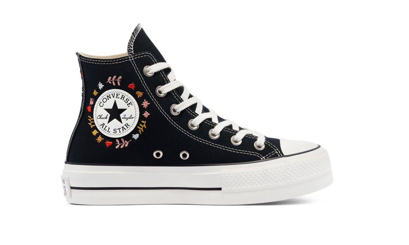 Converse Chuck Taylor High Top Platform Embroidered White Black