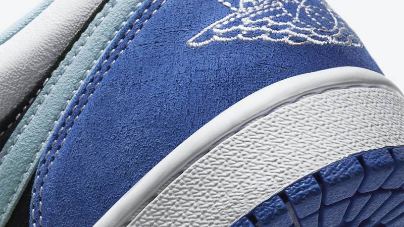 Jordan 1 Low Blue Black White Closeup