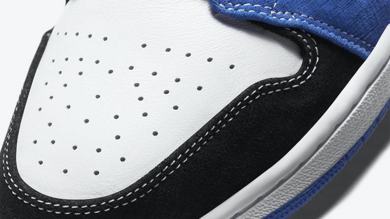 Jordan 1 Low Blue Black White Front Closeup