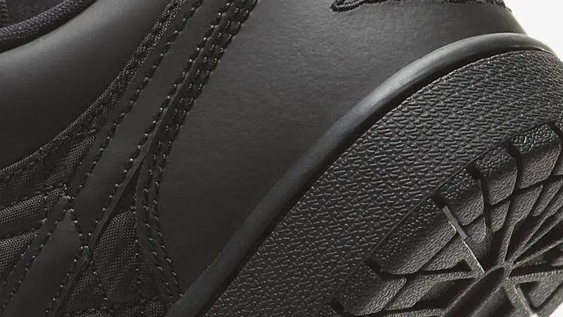 Jordan 1 Low Quilted Triple Black Back Closeup