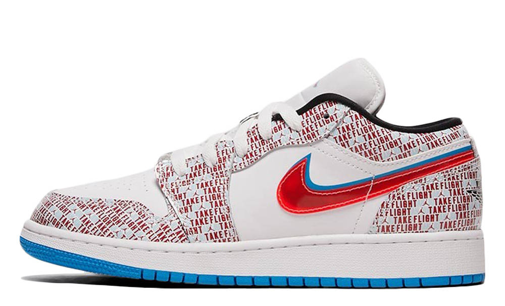 Jordan 1 Low SE GS Take Flight White Crimson