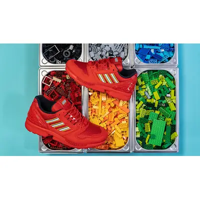 LEGO x solid adidas ZX 8000 Black Red Lifestyle