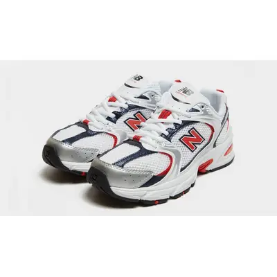 New balance 530 white & clearance red trainers