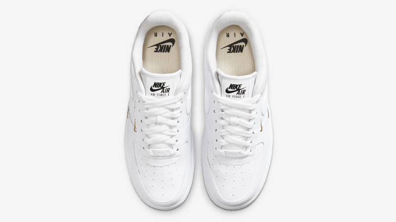 Nike Air Force 1 Gold Mini Swoosh White Metallic Gold