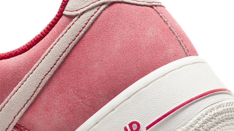 Nike Air Force 1 Low Suede Red Closeup