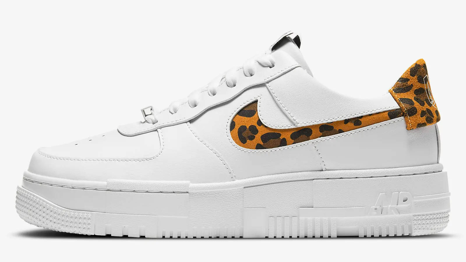 nike air force 1 pixel leopard swoosh and heel