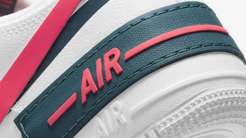 nike air force 1 shadow white dark teal solar red