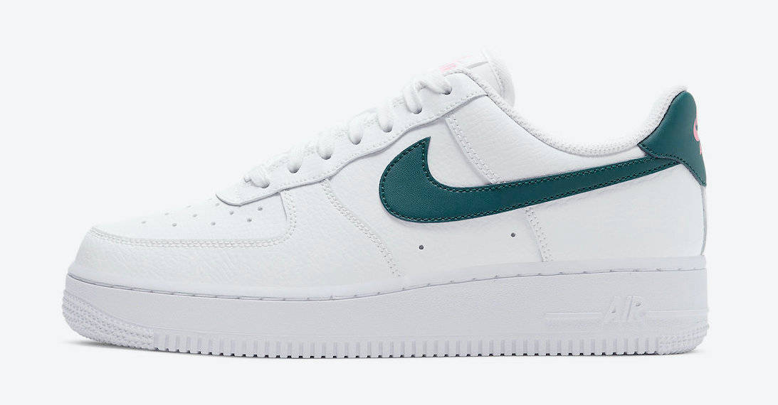 Nike Air Force 1 White Dark Teal Pink