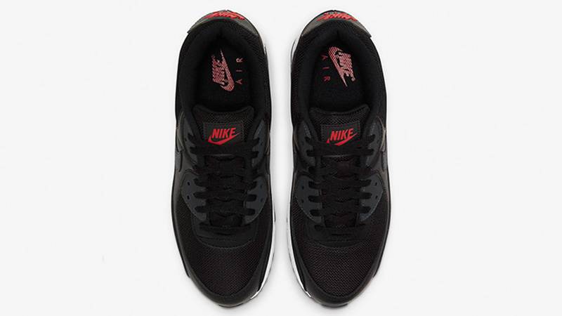 Nike Air Max 90 Black Smoke Grey Red DH4095-001 middle