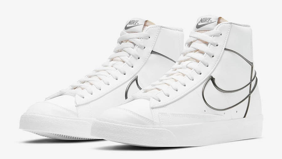 nike blazer mid 77 white metallic silver