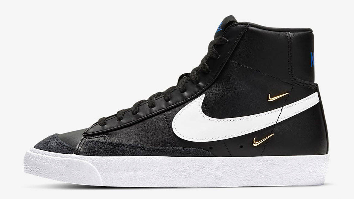 nike blazer mid black metallic silver