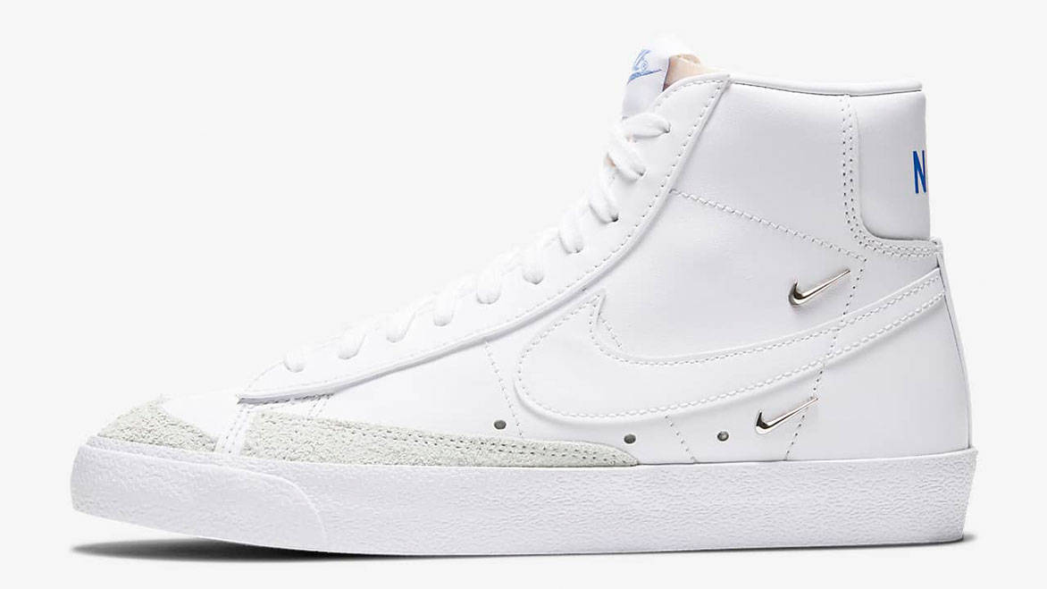nike blazer mid white metallic silver