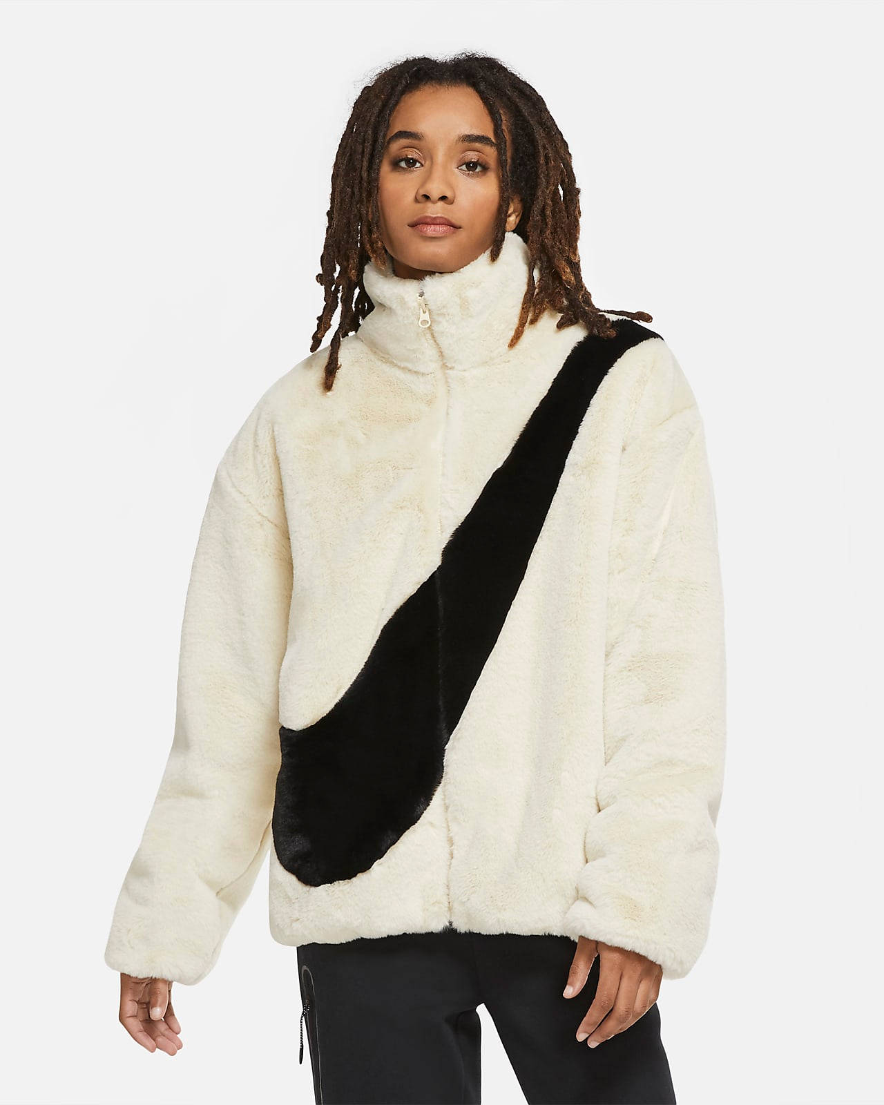 nike faux fur coat