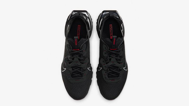 nike react black grey red