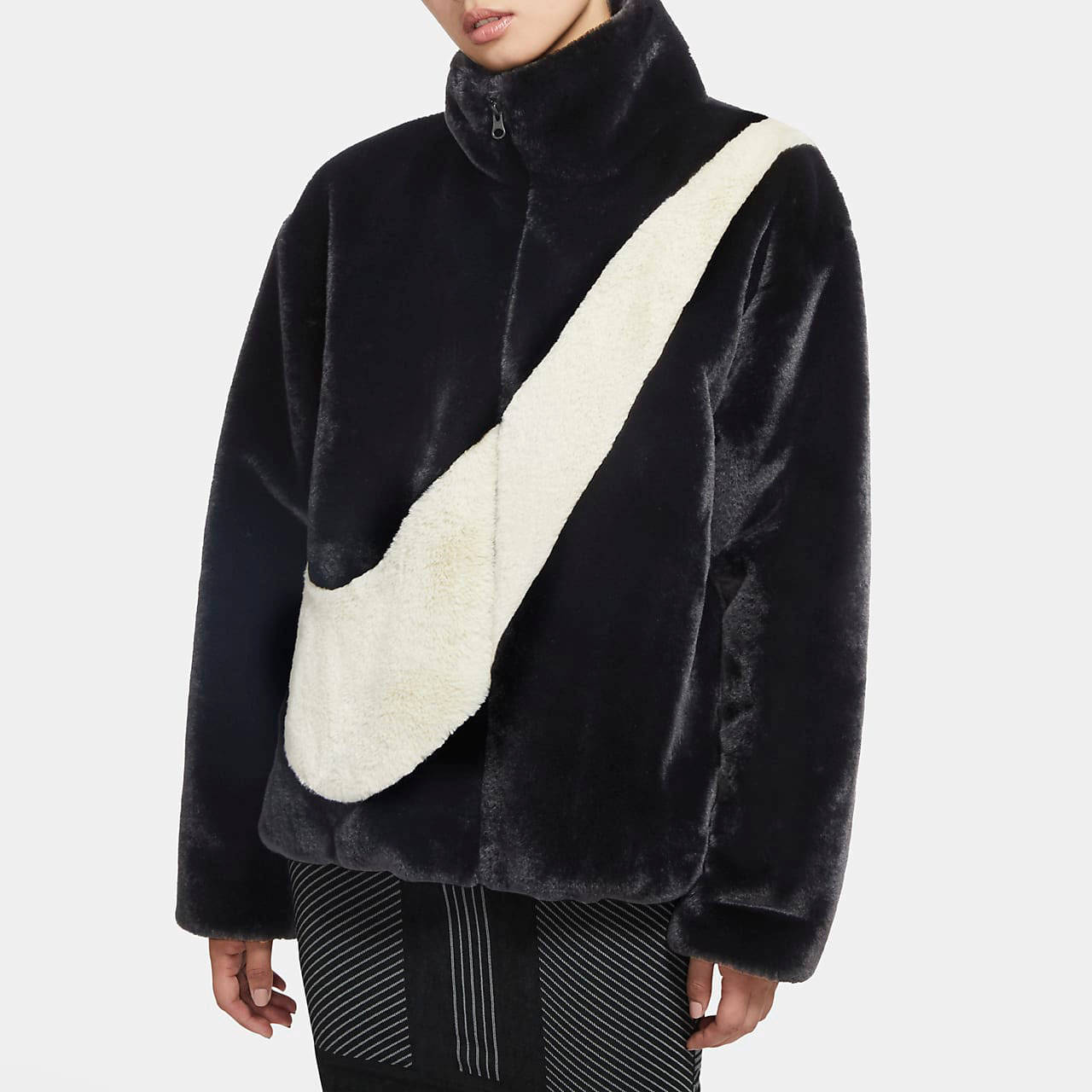 Nike Sporstwear Faux Fur Jacket Black